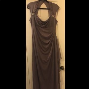 Tan sparkle gown with faux diamond accessories